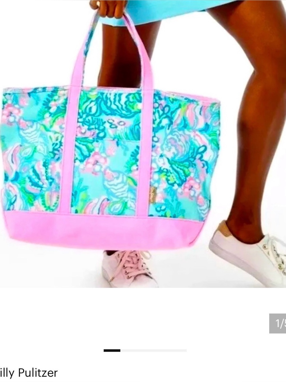 Lilly Pulitzer Mercato blue Ibiza Aqua La Vista Large Tote